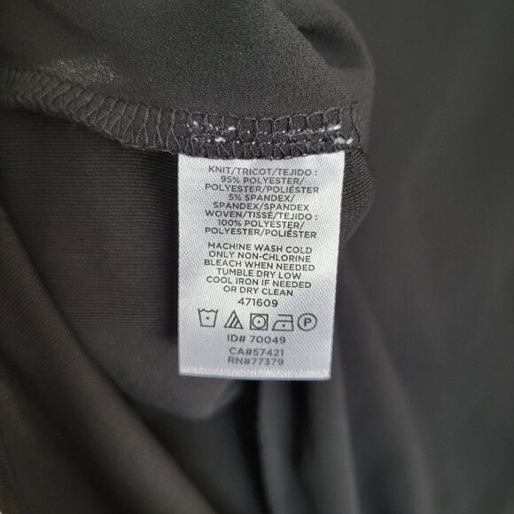 Ann Taylor Keyhole Front Black Short Sleeve Blouse Top Silky Smooth Flowy Sz XS - Picture 9 of 10